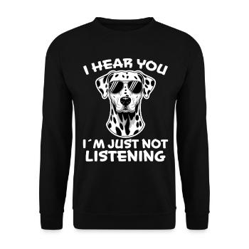 Dalmatian Saying Funny Dalmatian Gift - Unisex Sweatshirt - black - Front - Alina (178cm) & Michal (187cm)