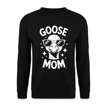 Gans Spruch Mama Gänse Lustiges Gans Geschenk - Unisex Pullover - Schwarz - Vorne - Alina (178cm) & Michal (187cm)