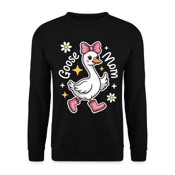 Gans Spruch Mama Gänse Lustiges Gans Geschenk - Unisex Pullover - Schwarz - Vorne - Alina (178cm) & Michal (187cm)