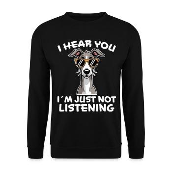 Greyhound Spruch Windhund Witz Greyhound Geschenk - Unisex Pullover - Schwarz - Vorne - Alina (178cm) & Michal (187cm)