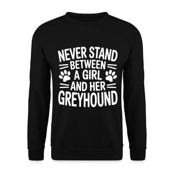 Greyhound Spruch Windhund Witz Greyhound Geschenk - Unisex Pullover - Schwarz - Vorne - Alina (178cm) & Michal (187cm)