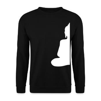demi bouddha - Sweat-shirt Unisexe - noir - Devant - Alina (178cm) & Michal (187cm)