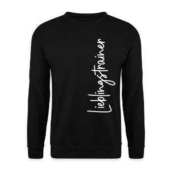 Lieblingstrainer - Unisex Pullover - Schwarz - Vorne - Alina (178cm) & Michal (187cm)