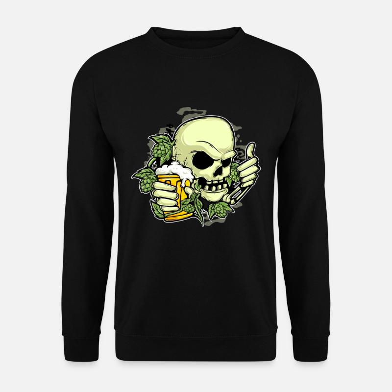 Hops beer skull - Unisex Sweatshirt - black