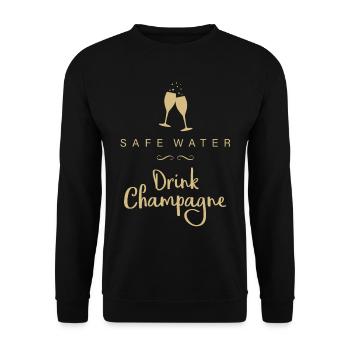 Boisson d’eau salubre cadeau du Nouvel An - Sweat-shirt Unisexe - noir - Devant - Alina (178cm) & Michal (187cm)