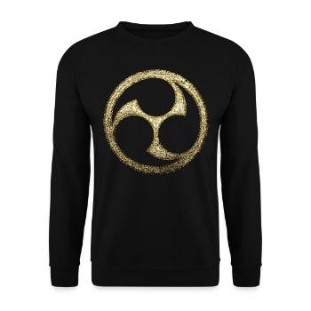 Japan Symbol Mitsu Tomoe Shinto Aikido Judo Karate - Unisex Pullover - Schwarz - Vorne - Alina (178cm) & Michal (187cm)