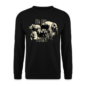 Afrique Big Five Éléphant Lion Léopard - Sweat-shirt Unisexe - noir - Devant - Alina (178cm) & Michal (187cm)