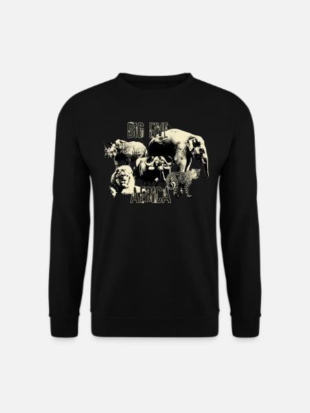 Afrika Big Five Nashorn Elefant Löwe Leopard - Unisex Pullover - Schwarz