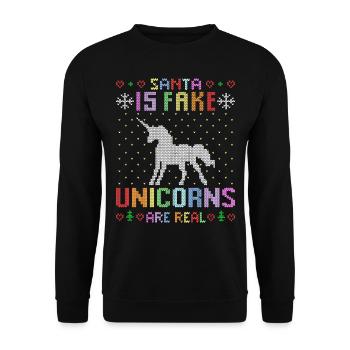 Licorne Licornes réel drôle coloré Noël laid - Sweat-shirt Unisexe - noir - Devant - Alina (178cm) & Michal (187cm)