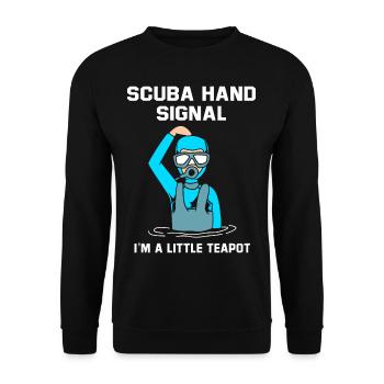 Taucher Handzeichen Scuba Diving - Unisex Pullover - Schwarz - Vorne - Alina (178cm) & Michal (187cm)