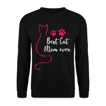 Best Cat Mom Ever Women Pink Kitten Lover - Unisex Sweatshirt - black - Front - Alina (178cm) & Michal (187cm)