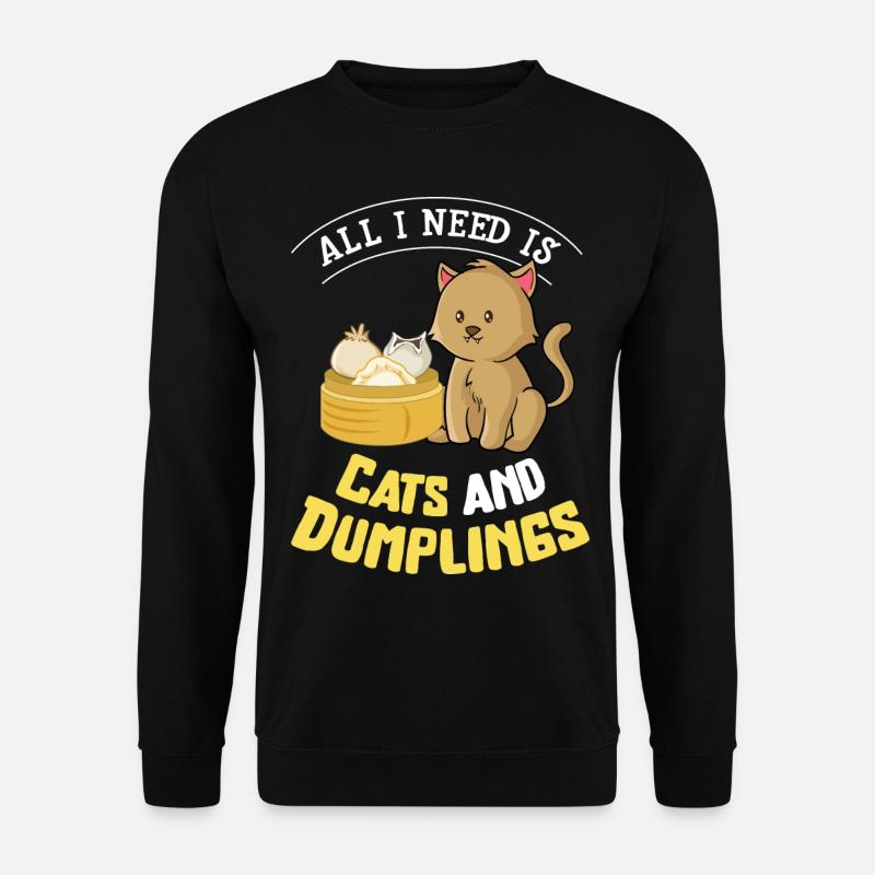 Katzen Und Dumplings - Unisex Pullover - Schwarz