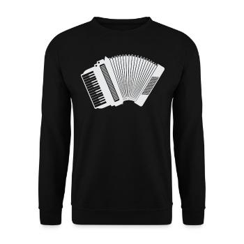 Accordion - white, silhouette, outline - Unisex Sweatshirt - black - Front - Alina (178cm) & Michal (187cm)
