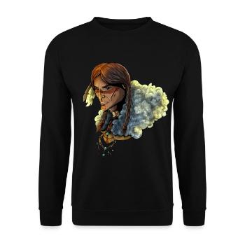 Amerikanischer Ureinwohner - Native American - Unisex Pullover - Schwarz - Vorne - Alina (178cm) & Michal (187cm)