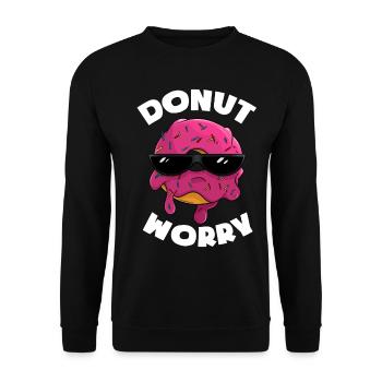 Donut Worry - Delicious donut with sunglasses - Unisex Sweatshirt - black - Front - Alina (178cm) & Michal (187cm)