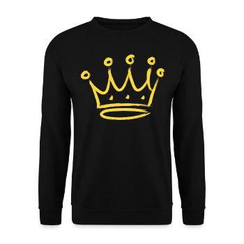 Couronne - grafitti jaune, coup de pinceau doré - Sweat-shirt Unisexe - noir - Devant - Alina (178cm) & Michal (187cm)