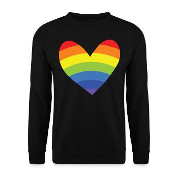 Regenbogen - Herz - Unisex Pullover - Schwarz - Vorne - Alina (178cm) & Michal (187cm)