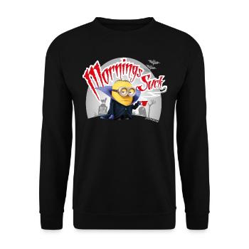 Minions Dave Mornings Suck - Unisex Sweatshirt - black - Front - Alina (178cm) & Michal (187cm)