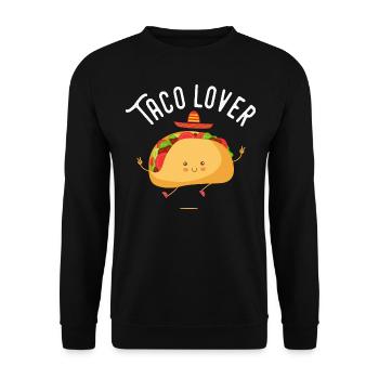 Taco Liebhaber Tacos Mexikanisches Essen Geschenk - Unisex Pullover - Schwarz - Vorne - Alina (178cm) & Michal (187cm)