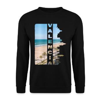 Valencia Spain City Skyline Holiday Summer - Unisex Sweatshirt - black - Front - Alina (178cm) & Michal (187cm)