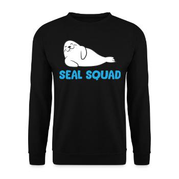Seehund - Seal Squad - Unisex Pullover - Schwarz - Vorne - Alina (178cm) & Michal (187cm)