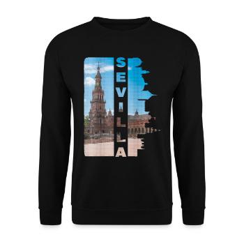 Séville Espagne Ville Skyline Accueil Amour - Sweat-shirt Unisexe - noir - Devant - Alina (178cm) & Michal (187cm)