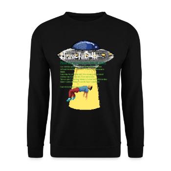 Alien Abduction Out Of This World - Unisex Pullover - Schwarz - Vorne - Alina (178cm) & Michal (187cm)