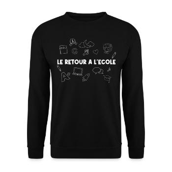LE Retour à l’école. - Sweat-shirt Unisexe - noir - Devant - Alina (178cm) & Michal (187cm)