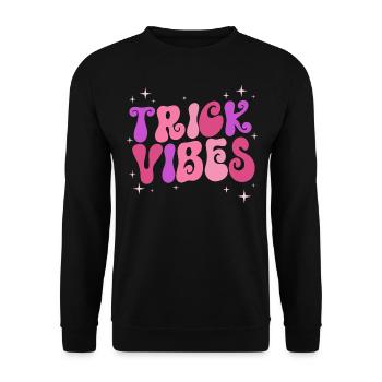 Trick Vibes Joke Funny Halloween - Unisex Sweatshirt - black - Front - Alina (178cm) & Michal (187cm)