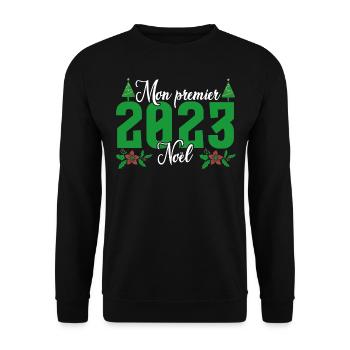 Mon Premier Noel 2023 - Sweat-shirt Unisexe - noir - Devant - Alina (178cm) & Michal (187cm)