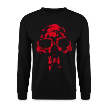 Skull - Neanderthal RED - Unisex Sweatshirt - black - Front - Alina (178cm) & Michal (187cm)