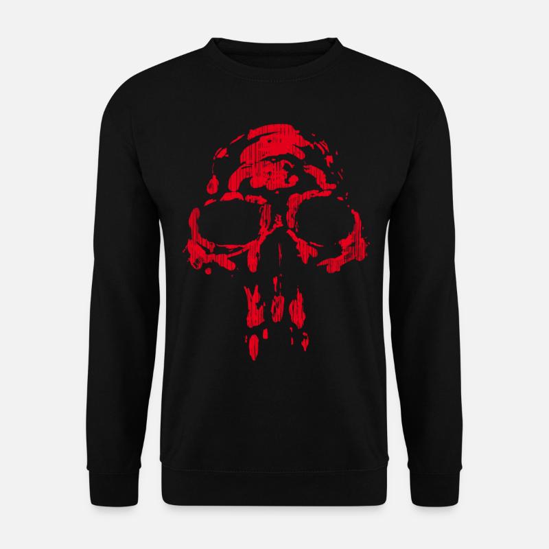 Skull - Neanderthal RED - Unisex Sweatshirt - black