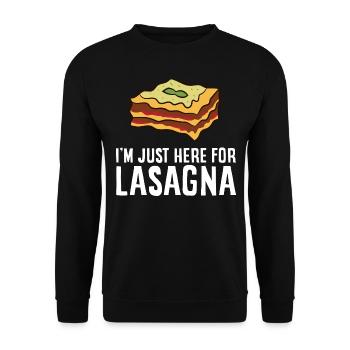 Lasagna - I'm just here for Lasagna - Unisex Sweatshirt - black - Front - Alina (178cm) & Michal (187cm)