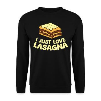 Lasagne - I just love Lasagna - Sweat-shirt Unisexe - noir - Devant - Alina (178cm) & Michal (187cm)