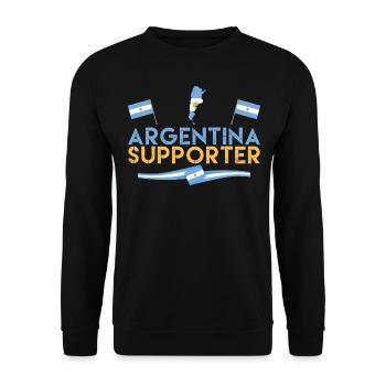 fan of Argentina supporter. Supporter of Argentina. - Unisex Sweatshirt - black - Front - Alina (178cm) & Michal (187cm)