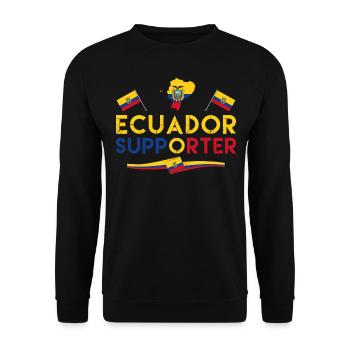Fan of Ecuador Supporter. Supporter of Ecuador. - Unisex Sweatshirt - black - Front - Alina (178cm) & Michal (187cm)