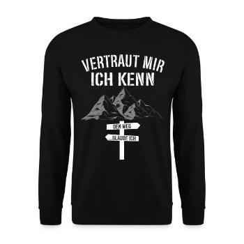 Wandern Geschenk Für Wanderer Berge Trekking - Unisex Pullover - Schwarz - Vorne - Alina (178cm) & Michal (187cm)