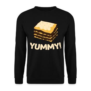 Lasagne - Yummy! - Sweat-shirt Unisexe - noir - Devant - Alina (178cm) & Michal (187cm)