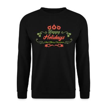 Joyeux Noel, bonne vacances 2023.Cadeau Noël. - Sweat-shirt Unisexe - noir - Devant - Alina (178cm) & Michal (187cm)