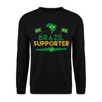 Brazil supporter. fan de Brazil. brazil. samba - Sweat-shirt Unisexe - noir - Devant - Alina (178cm) & Michal (187cm)