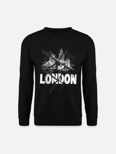 Londres Angleterre Royaume-Uni City Skyline Grunge Splash - Sweat-shirt Unisexe - noir