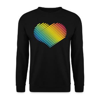 Rainbow Heart (Love / Scribble) - Unisex Sweatshirt - black - Front - Alina (178cm) & Michal (187cm)