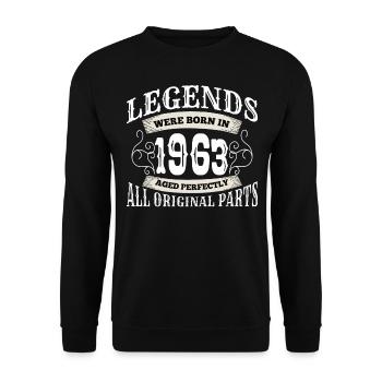 60e anniversaire - 1963 - Cadeau pour les légendes - Sweat-shirt Unisexe - noir - Devant - Alina (178cm) & Michal (187cm)