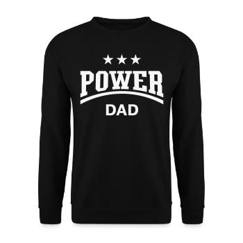Power Dad (Daddy / Papa / Father’s Day / White) - Unisex Sweatshirt - black - Front - Alina (178cm) & Michal (187cm)