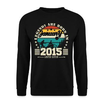 Janvier 2015. Cadeau d'anniversaire janvier 2015. - Sweat-shirt Unisexe - noir - Devant - Alina (178cm) & Michal (187cm)