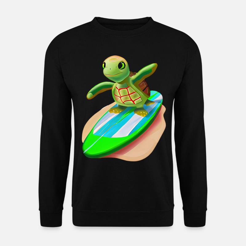 Surfende Schildkröte - Unisex Pullover - Schwarz