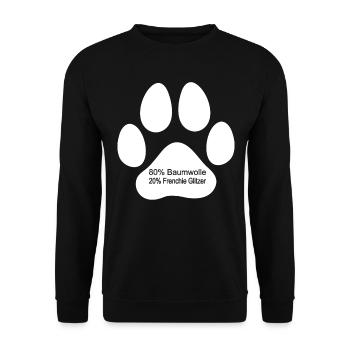 Hund Bulldogge 80% Baumwolle 20% Frenchie Glitzer - Unisex Pullover - Schwarz - Vorne - Alina (178cm) & Michal (187cm)
