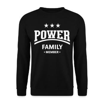 Power Family Member (Familie / Mitglied / White) - Unisex Pullover - Schwarz - Vorne - Alina (178cm) & Michal (187cm)