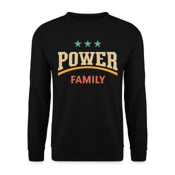 Famille Power (Famille / Père / Mère / 4C) - Sweat-shirt Unisexe - noir - Devant - Alina (178cm) & Michal (187cm)