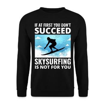 Skysurfing Skydiving Extreme Sport Skydiver Funny - Unisex Sweatshirt - black - Front - Alina (178cm) & Michal (187cm)